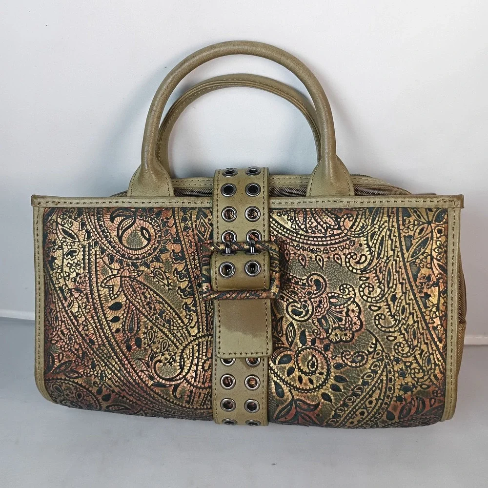 Vintage Y2K Isabella Fiore Multi Purpose Cosmetic Makeup Bag Floral Paysley